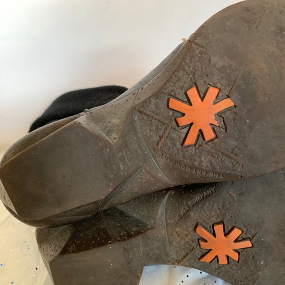 The Art Company Black Leather y2k Chunky Wool Sock Boot Molded Heel 40 Bohemian - Picture 16 of 16